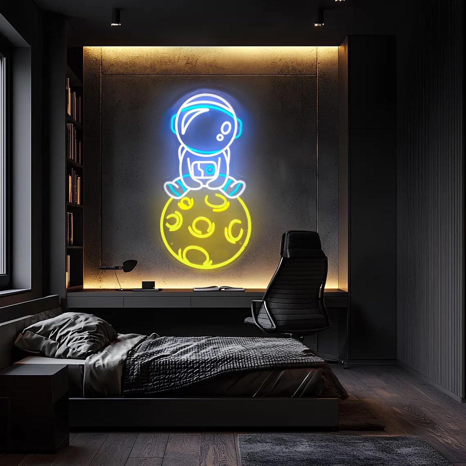 Kids Party Games - لافتة نيون LED على شكل رائد