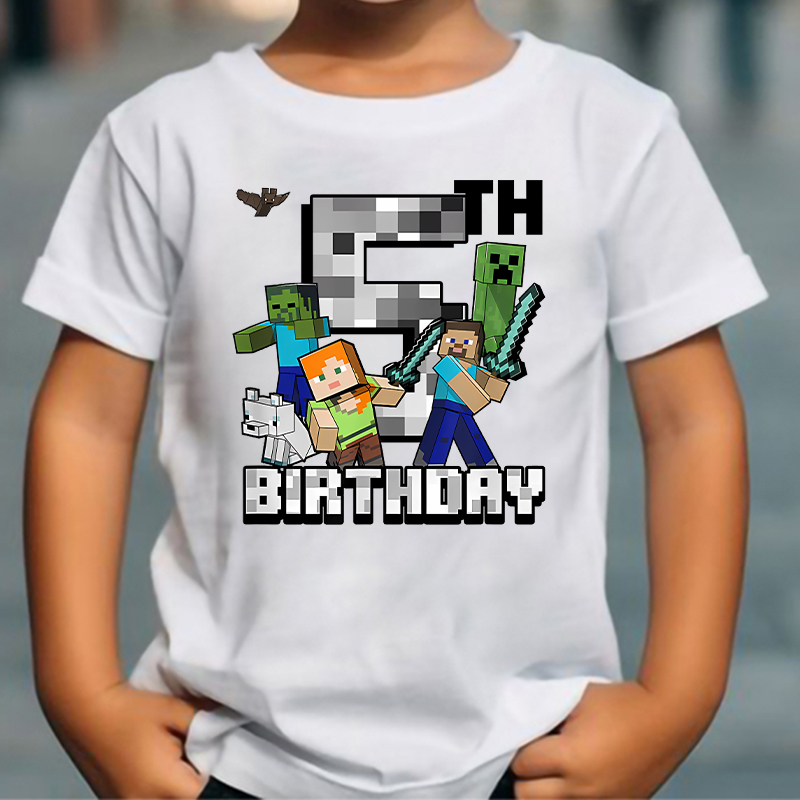 Party Games Minecraft - تي شيرت كرتوني لطيف بتصميم ماينكرافت